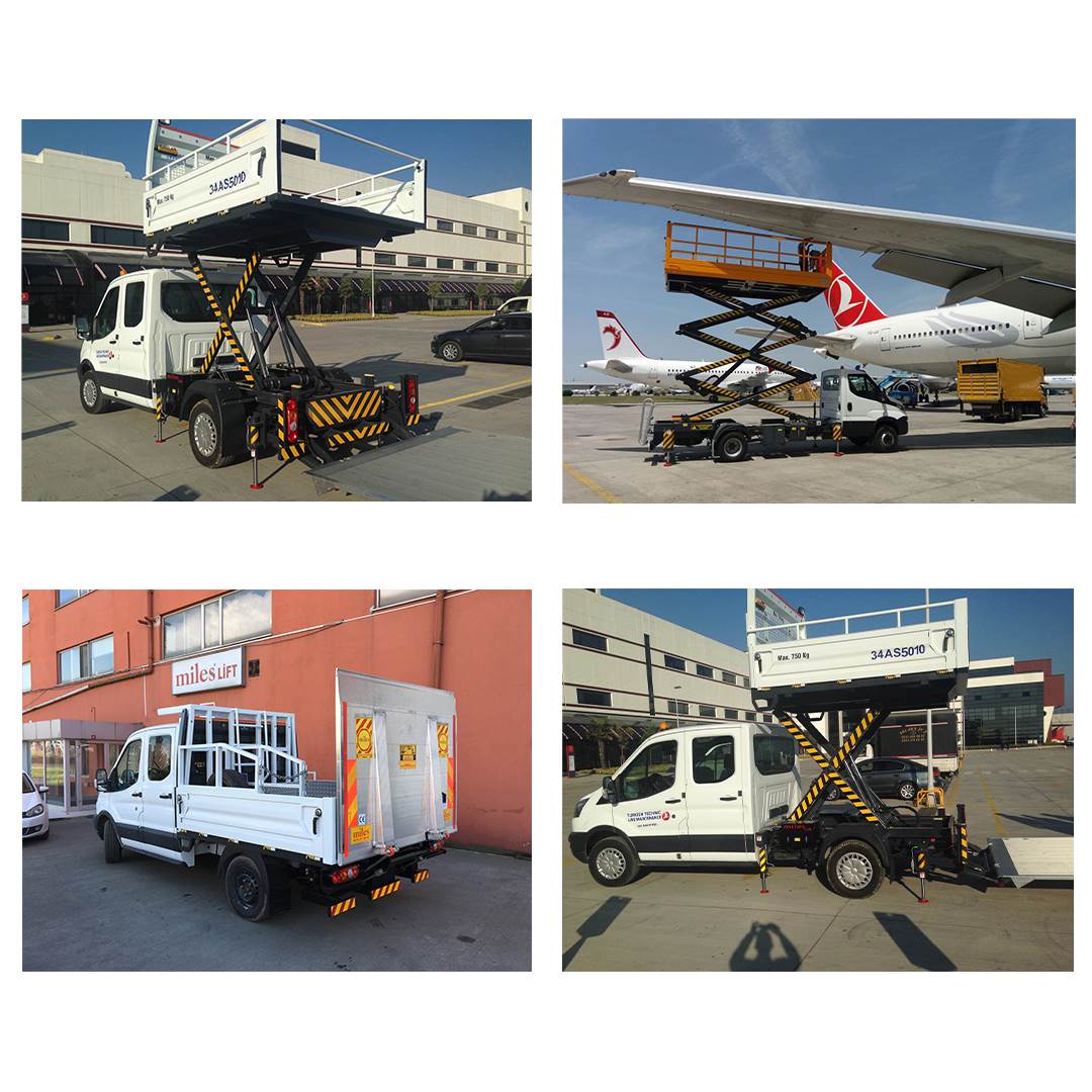 Sabiha Gokcen Airport received various new GSE products, (Miles 6021) Tire Transfer Truck - (Miles 6011) Single Scissor Deck M.P.L. - (Miles 6013) Triple Scissor Deck M.P.L.